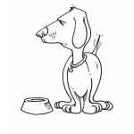 Dibujo para colorear Colorear perro con la cola parada