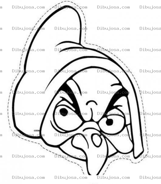 Dibujo para colorear Cara De Bruja Para Imprimir Recortar Y Colorear