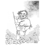 Dibujo para colorear Dibujo De Hombre Barriendo Chismes Habladurias Y Palabrerias Bla Bla Bla Bla Para Colorear Y Pintar
