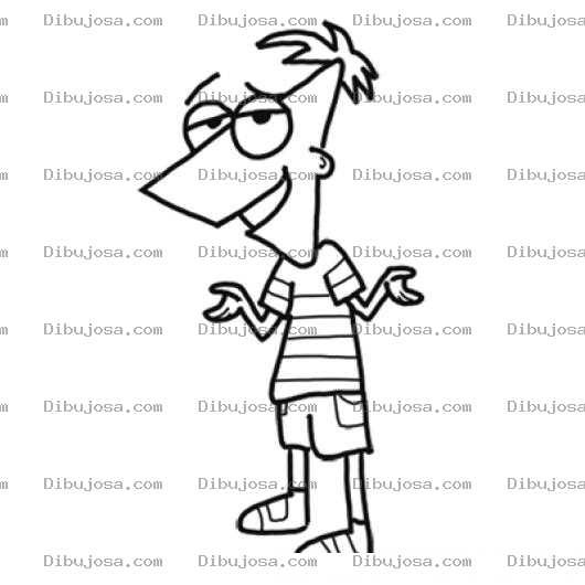 Dibujo para colorear Dibujo De Phineas Para Pintar Y Colorear A Fineasyferb