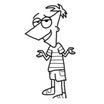 Dibujo para colorear Dibujo De Phineas Para Pintar Y Colorear A Fineasyferb