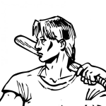 Dibujo para colorear Dibujo De Chico Con Bate Para Pintar Y Colorear