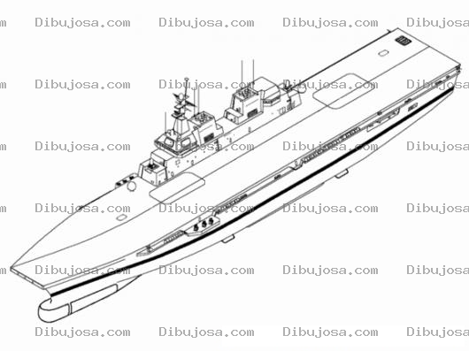 Dibujo para colorear Dibujo De Barco Porta Aviones Para Pintar Y Colorear