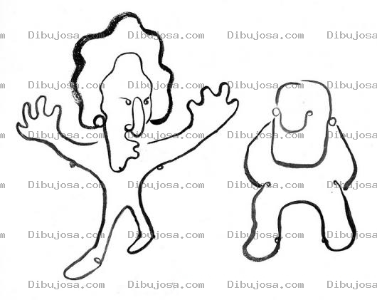 Dibujo para colorear Dibujo De Mujer Rencillosa Para Pintar Y Colorear