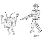 Dibujo para colorear Dibujo De Television Con Soldado Para Pintar Y Colorear