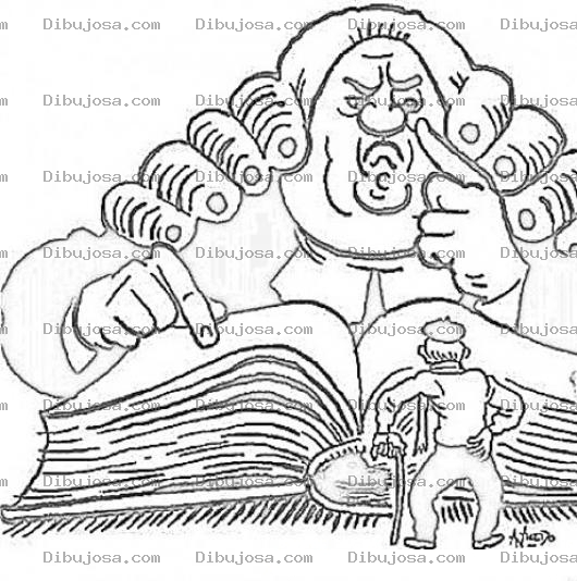 Dibujo para colorear Dibujo De Juez Con Anciano Para Pintar Y Colorear