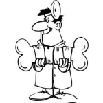 Dibujo para colorear Dibujo De Medico Traumatologo Y Ortopedista Reparando Un Hueso Quebrado Para Pintar Y Colorear Doctor Con Hueso Gigante
