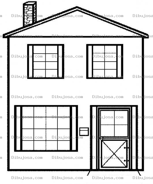 Dibujo para colorear Colorear una casita con chimenea
