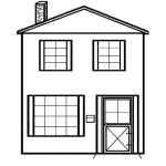 Dibujo para colorear Colorear una casita con chimenea