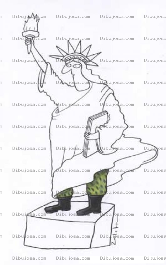Dibujo para colorear Dibujo De Estatua De La Libertad Militar Para Pintar Y Colorear