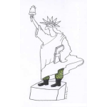 Dibujo para colorear Dibujo De Estatua De La Libertad Militar Para Pintar Y Colorear