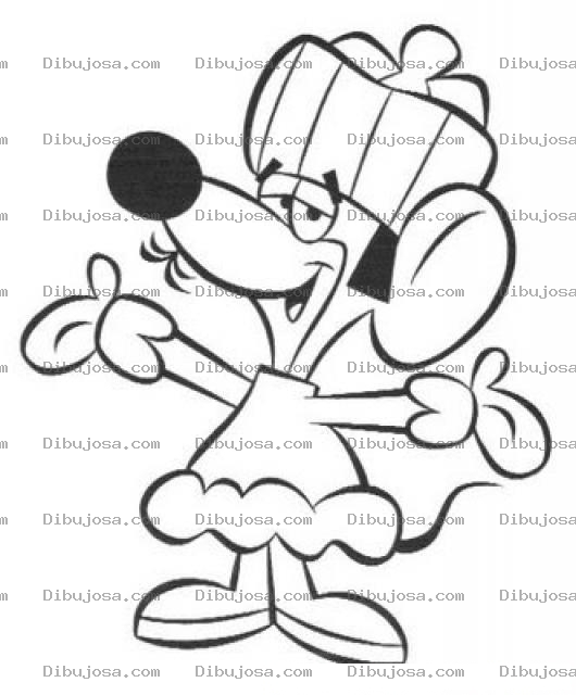 Dibujo para colorear Dibujo De Raton Con Vestido Y Sombrero Ruso Para Pintar Y Colorear