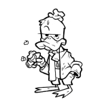 Dibujo para colorear Pato Con Puro Para Pintar Y Colorear