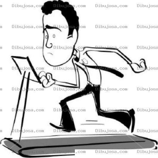 Dibujo para colorear Dibujo De Vendedor Corriendo En Banda Sin Fin Para Pintar Y Colorear Maquina Caminadora