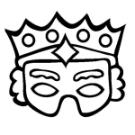 Dibujo para colorear Mascara De Rey Para Imprimir Pintar Y Colorear