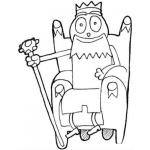 Dibujo para colorear Dibujo De Rey Sentado En Su Trono Para Pintar Y Colorear