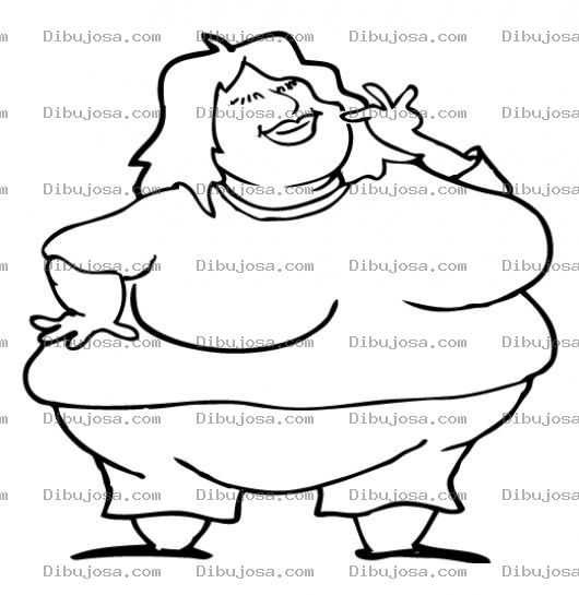 Dibujo para colorear Dibujo De Mujer Obesa Para Pintar Y Colorear Gorda Rellolla y guatona
