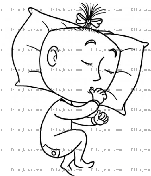 Dibujo para colorear Dibujo De Bebita Durmiendo Para Pintar Y Colorear Nena Chupandose El Pulgar