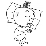 Dibujo para colorear Dibujo De Bebita Durmiendo Para Pintar Y Colorear Nena Chupandose El Pulgar