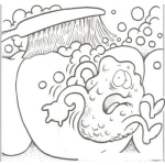 Dibujo para colorear Dibujo De Lavada De Dientes Para Pintar Y Colorear Caries Y Placa Bacteriana