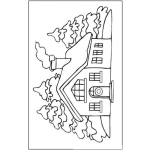 Dibujo para colorear casa colorear