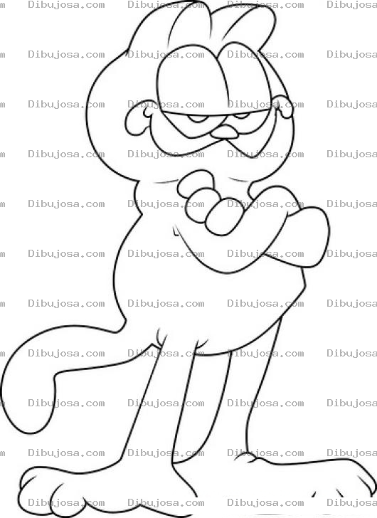 Dibujo para colorear Garfield Sin Rayas Para Pintar Y Colorear