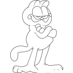 Dibujo para colorear Garfield Sin Rayas Para Pintar Y Colorear