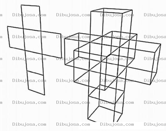 Dibujo para colorear Dibujo De Cruz Tridimensional Para Pintar Y Colorear Cruz3d
