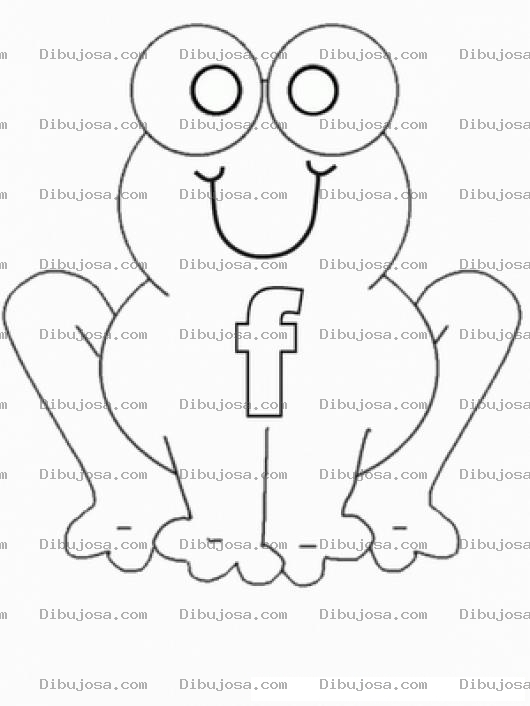 Dibujo para colorear Colorear Ranita Facebook