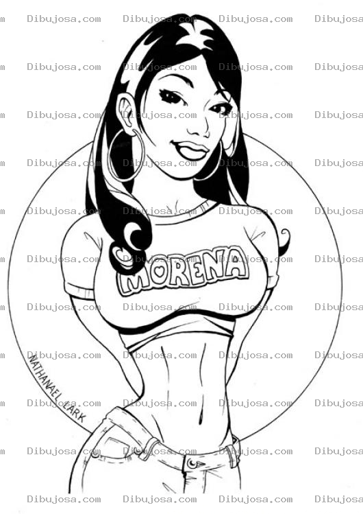 Dibujo para colorear Dibujo De Chica Morena Bonita Para Pintar Y Colorear Morenamorena