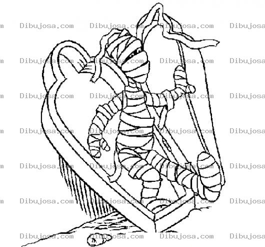 Dibujo para colorear Dibujo De Momia Saliendo De Ataud Para Pintar Y Colorear