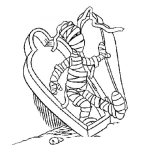 Dibujo para colorear Dibujo De Momia Saliendo De Ataud Para Pintar Y Colorear