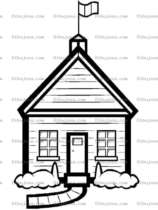 Dibujo para colorear Colorear casa con bandera