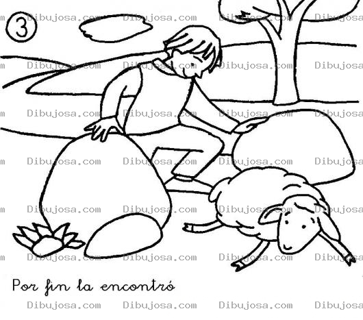 Dibujo para colorear Dibujo De La Oveja Perdida Para Pintar Y Colorear