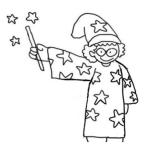 Dibujo para colorear Dibujo De Nino Mago Para Pintar Y Colorear Maguito Con Varita Magica