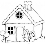 Dibujo para colorear Colorear casita de chocolate