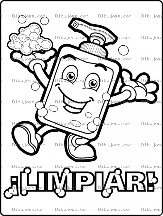 Dibujo para colorear Colorear Jabol Liquido Para Limpiar