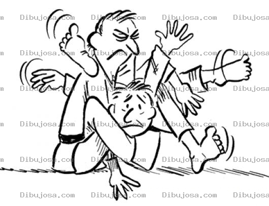 Dibujo para colorear Dibujo De Llave De Judo Para Pintar Y Colorear Hombre Doblado Por El Sensei