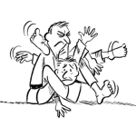 Dibujo para colorear Dibujo De Llave De Judo Para Pintar Y Colorear Hombre Doblado Por El Sensei