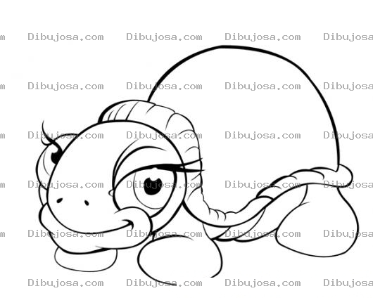 Dibujo para colorear Dibujo De Tortuguita Bonita Para Pintar Y Colorear