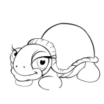 Dibujo para colorear Dibujo De Tortuguita Bonita Para Pintar Y Colorear
