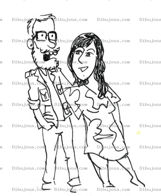 Dibujo para colorear Dibujo De Mujer Coqueteandole A Un Hombre Para Pintar Y Colorear