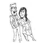 Dibujo para colorear Dibujo De Mujer Coqueteandole A Un Hombre Para Pintar Y Colorear