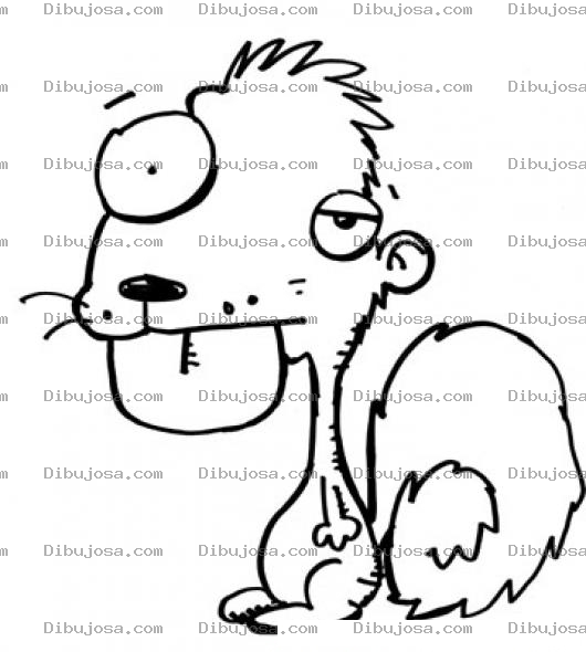 Dibujo para colorear Dibujo De Ardilla Mareada Para Pintar Y Colorear