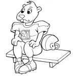 Dibujo para colorear Dibujo De Ardilla Jugadora De Futbol Americano Sentada En Banca Para Pintar Y Colorear