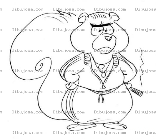 Dibujo para colorear Dibujo De Ardilla Karateka Para Pintar Y Colorear
