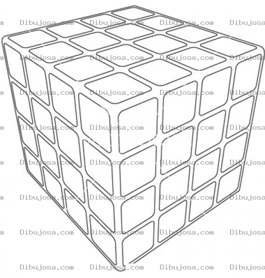 Dibujo para colorear Dibujo De Cubo Magico Rubik Para Pintar Y Colorear