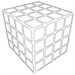 Dibujo para colorear Dibujo De Cubo Magico Rubik Para Pintar Y Colorear
