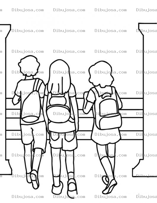 Dibujo para colorear Dibujo De Chicas Saliendo De Un Colegio De Senoritas Para Pintar Y Colorear Escuela De Ninas