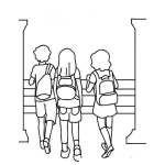 Dibujo para colorear Dibujo De Chicas Saliendo De Un Colegio De Senoritas Para Pintar Y Colorear Escuela De Ninas